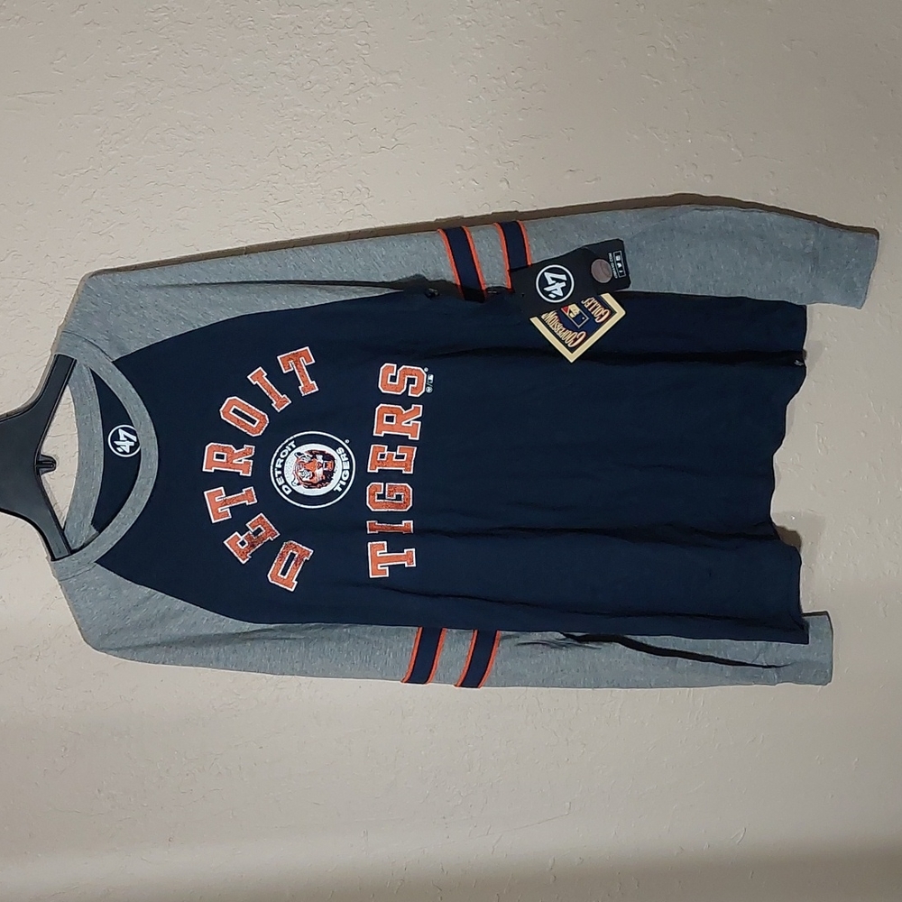47 Brand Heritage Wind Up RAGL Detroit Tigers long sleeve shirt, M, BL/O/Gry